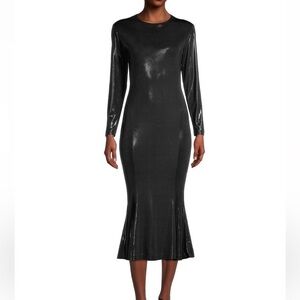 Norma Kamali Black Metallic Midi Dress - New with tags!